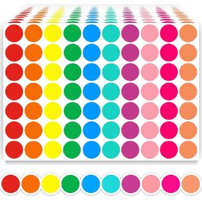 2800 PCS Color Dot Stickers Colored Circle Coding Labels,10 Color Garage Sale Price Stickers Sticky Dots Colorful Coding Label Sticker for Price Toddlers Office, Student Classroom Marking, Organizing