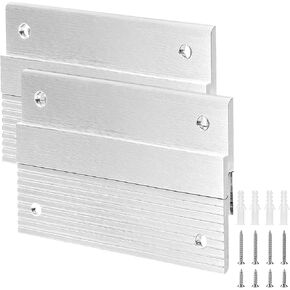 QWORK 4" French Cleat Picture Hanger, 2 Pairs Invisible Aluminum Z Clips, Wall Mounting Brackets, with 50 lbs Weight Capacity