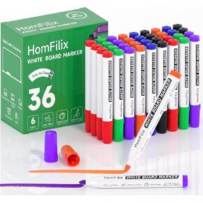 36-Pack Dry Erase Markers, 4 Vibrant Colors(Red,Blue,Black,Green) - Low Odor Whiteboard Markers for Classroom, Office & Home, Round Tip Bulk Markers, School Supplies