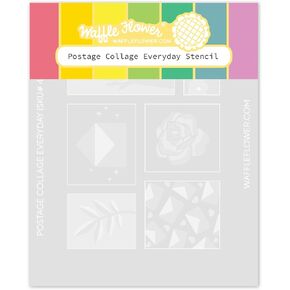Waffle Flower Postage Collage Everyday Stencil