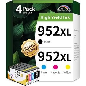 952XL Ink Cartridges Combo Pack Replacement for HP 952XL 952 XL Ink Cartridges to Use with HP Officejet Pro 8710 7740 8720 8702 8210 7720 8715 8730 8740 8216 Printer (Black/Cyan/Magenta/Yellow)