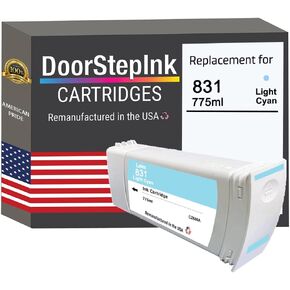 DoorStepInk Remanufactured in The USA Ink Cartridge Replacements for HP 831 CZ686A Light Cyan for Printers Latex 310 54in. 330 64in. 360 64in. 370 64in. 570 64in.