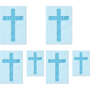 Stencil Stop Simple Cross Stencil - Reusable for DIY Projects, Painting, Drawing, Crafts - 14 Mil Mylar Plastic (6 Pack (2", 3", and 4", 2 Each))