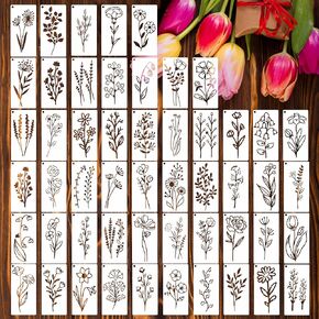 Texture Stencils 18 Pieces Stencils for Painting Reusable Flower Leaf Floral Templates for Painting on Wood Furniture Card Canvas Paper Scrapbook