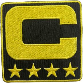 Captain Patch Captain Patches for Jerseys: C Patch Football Baseball Soccer Hockey Lacrosse Basketball Football Vest Jacket Cap Hoodie Backpack Iron On/sew on Patch (2 pcs Black/4 Stars/White C)