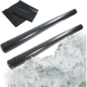4 Pcs PVC Flood Barriers for Home with 3 Connecting Bands 12ft x 7inch Water Barriers Flood Sandbag Alternative Lightweight Water Diversion Tubes for Flooding Rain Protection Door Garage