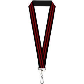 Buckle-Down Lanyard-1.0"-Stripe Black/red