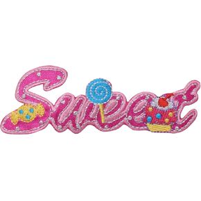 Sweet Word with Candy Embroidered Iron on Patch