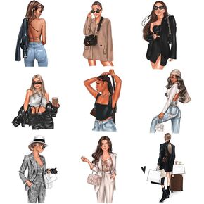 6PCS Big Size Black Girl Iron On Decals Thermal Transfer Stickers for Clothing Heat Press Decoration Appliqued Sublimation Patches Iron On Transfer Designs Heat Press Vinyl for Shirts