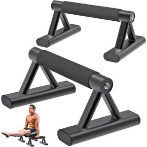 SELEWAERE Wood Parallettes Floor Workout Push Up Handles Non-Slip Pushup Bars Handstand Bars for Calisthenic Fitness Solid Wood with Sturdy Steel Tubing Feet, Load up to 600 lbs in Kuwait