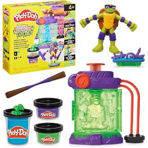 Play-Doh Teenage Mutant Ninja Turtles Mutation Station Playset, Bendy 4 Inch Donnie Action Figure, Kids Arts & Crafts, TMNT Toys for Boys & Girls 4+