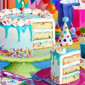 Springbok Birthday Cake 500 Piece Jigsaw Puzzle for Adults - Colorful Celebration with Cake and Confetti Fun