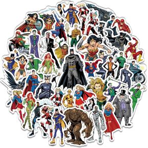 Superhero Stickers for Kids,50 PCS Vinyl Waterproof Sticker for Laptop, Skateboard, Phone, Water Bottles, Cartoon Anime Stickers for Boys, Teens, Adult (50PCS-1)