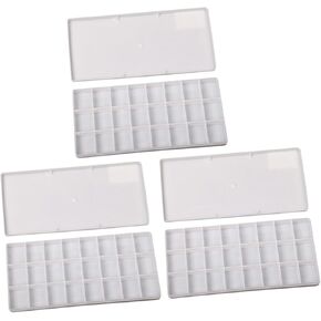 Angoily 3Pcs Art Pigment Box for Color Mixing Durable Watercolor Paint Tray for Artists Students for Oil Water Powder Painting