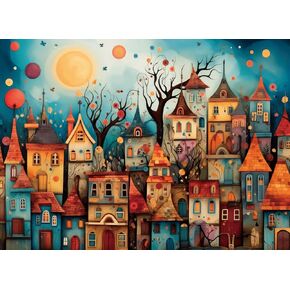 500 Piece Puzzles for Adults Dreamy Towns 20.5 x 15 Inch 500 Piece Jigsaw Puzzles for Kids Adults Puzzles 500 Pieces for Adults Holiday Educational Challenge Toy in Saudi Arabia