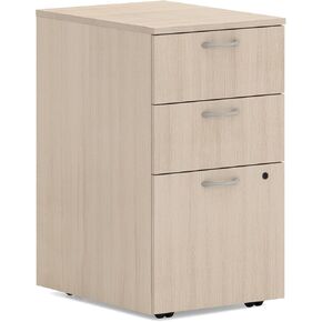 HON MOD 2 Drawer File Cabinet On Wheels, Mobile Pedestal with Filing Cabinets for Home Office, 15" W Portable Storage, Walnut