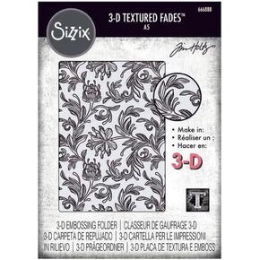 Tim Holtz Sizzix Botanical 3-D Texture Fades Embossing Folder, A5 Size