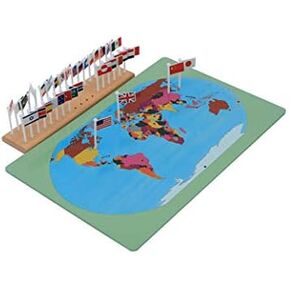 Flags of The World-Montessori Materials Geography Educational Tools Preschool Early at-Home Learning Toys