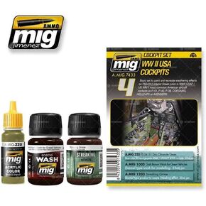 WWII USA Cockpits Paint and Weathering Set Ammo of Mig Jimenez