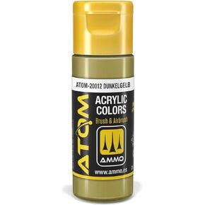 AMMO of Mig Jimenez S.L Atom: Dunkelgelb Acrylic Paint 20ml Bottle