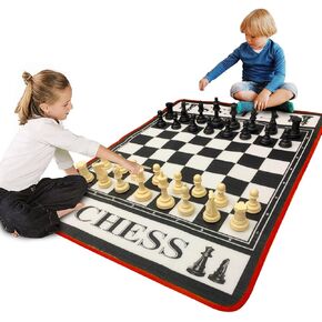 EasyGo Giant Chess Game � Indoor Outdoor Family Game � Lawn Game - 3 Feet X 4 Feet Mat� Pieces Range from 3-6 Inches Tal