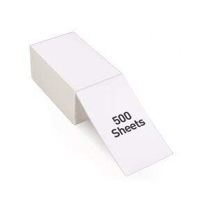 Fanfold 4"x 6" Thermal Shipping Labels Self Adhesive, 500 Postage Mailing Labels for Thermal Printer