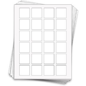 240 Square Waterproof Labels for 50 ml Bottles, 1.5 in. | White Waterproof Vinyl for Inkjet Printers