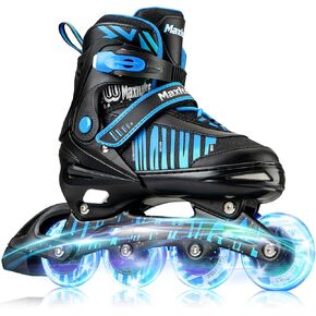Adjustable Inline Skates for Kids Ages 4-12, Beginner Inline Skates for Girls and Boys with Full Light Up Wheels, Fun Illuminating Roller Skates Blades for Youth Toddlers