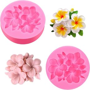 2 Pcs Silicone Flower Molds, 3D Floral Candle Mold Cute Silicone Flower Molds for Baking Cake Decor DIY Casting Resin Soap Candle Making Fondant Chocolate Mold Concrete Polymer Clay Casting Craft
