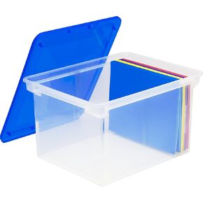 صندوق تخزين ملفات مخزن ملفات تخزين مع STOREX مع LID SNAP-ON ، خطاب/حجم قانوني ، واضح (61508U01C)