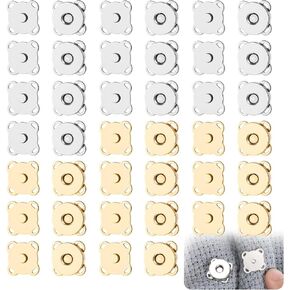 LIQWEI 20 Sets Magnetic Snap Buttons, Magnetic Snaps for Purses and Totes, Plum Snaps for Fabric Snap Clasps Button for Sewing, Fabric Magnets Button Fastener for Clothes Sewing DIY Craft(Style A)