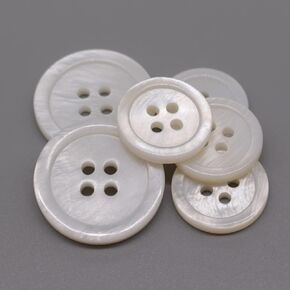 22 Pieces Genuine White Shell Buttons for Blazer Coat Suit - Set of 20mm & 15mm Natural MOP Buttons (River)