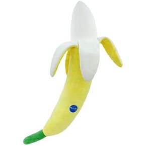 Pet Lou Banana Shaped Dog Toy, 29-inches Height, White and Yellow, Squeak Toy, Plush, Pet Toys and Supplies