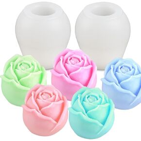 2PCS Tulip Flower Silicone Molds – 3D Floral Resin, Candle, Soap Mold | Flower Fondant, Chocolate, Cake Decoration Mold | Unique Wax, Epoxy Resin, Concrete, Polymer Clay Craft & Home Decor Mould