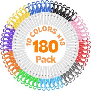 5'' Kids Scissors, 180 Pack Safety Children Scissors for School, Stainless Steel Blades Blunt Tip Scissor for Teacher Students,Comfort-Grip Handle Craft Scissor for Art Classroom Use, Assorted Colors