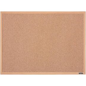 Quartet 35-380342Q Corkboard, Framed Bulletin Board, 17" x 23" Cork Board, Oak Finish Frame, Brown