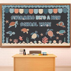 Sea Turtle Bulletin Board Under the Sea Bulletin Board Classroom Decoritations Swimmng في تقاطعات Summer Ocean للعام الدراسي الجديد