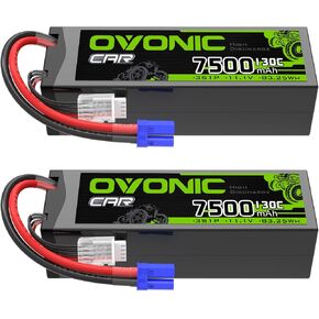 OVONIC 3S LiPo Battery 7500mAh 11.1V 130C RC Battery with EC5 Connector