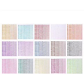 Rhinestone Stickers, 2475 PCS Self Adhesive Diamond Sticker in 4 Size 15 Colors, Gem Stickers for Face, Body Art, Crafts, Hairs, Nail, DIY Decorations, Bling Stick on Jewels for Women, Kids
