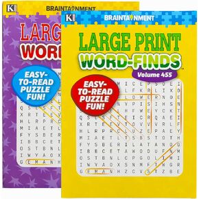Kappa Large Print Word Finds 2 Titles, Large Print Easy to Read, Word Search Find Words Books for Adults Teens, Training Learning with Game, 2-Pack