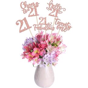15PCS Happy 18th Birthday Centerpiece Sticks Eighteen Hello 18 Cheers to 18 Table Flower Centerpieces Sticks Happy 18 Fabulous Floral Decorations for 18th Birthday Party Centerpieces Rose Gold