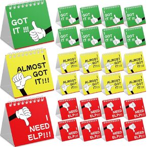 JoeyfulMind 24Pcs Cat I Need Help Mini Flip Charts Signs Math Classroom Must Haves Behavior Chart for Classroom Supplies for Kids Teacher Supplies for Classroom Management Tools