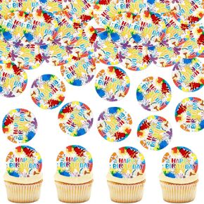 ERCADIO 30PCS يوم المعلمين الكب كيك أعلى القبعات اللامعة أفضل مختار كعكة المعلم شكرا لك Apple Pencil Stationery لدش الطفل الذكرى السنوية