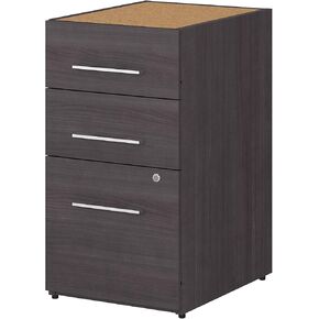 Bush Business Furniture Office 500 3 Drawer File Cabinet-Assembled, 16W, Storm Gray