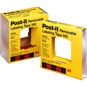 Post-it(R) Labeling Tape 695, 2 in x 36 yds, White [Price is per ROLL]