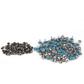 RDEXP Blue Turquoise Rapid Rivet Studs for Leather Belt Bracelet Craft DIY Decorative Pack of 100 (8.5MM Dia)