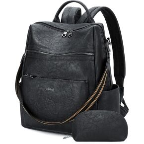 Vegan Leather Laptop Backpack for Women 15.6 Inch Work Backpack Purse for Travel College
