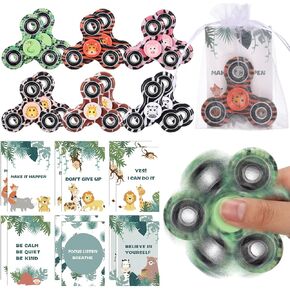 36 Pcs Safari Party Favors Zoo Animals Fidget Spinner Toy for Adults Kids Gift Bag Fillers Stress Relief Birthday Party Favor Classroom Prizes