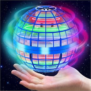 Flying Orb Ball Toys, Globe Space Ball, Galaxy Cosmic Gyroscope Fidget Spinning, Cool Birthday Gift for 8 9 10 11 12 + Year Old Boys Girls Outdoor (Red)