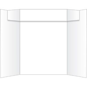 Eco Brites Two Cool Tri-Fold Poster Board, 24 X 36, White/White